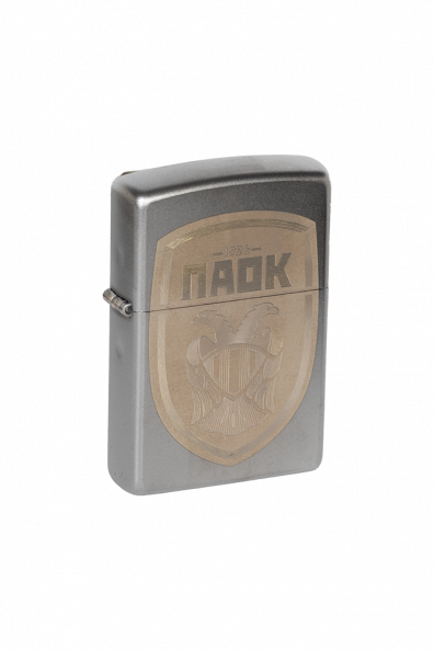 ZIPPO PAOK FC ΘΥΡΕΟΣ ΑΣΗΜΙ ΧΡΥΣΟ  LASER ΧΑΡΑΞΗ