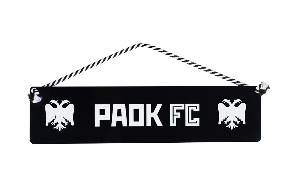ΜΕΤΑΛΛΙΚΗ ΠΙΝΑΚΙΔΑ ΠΑΟΚ ΜΑΚΡΟΣΤΕΝΗ PAOK FC ΛΕΥΚΟΣ ΑΕΤΟΣ 30Χ7εκ.