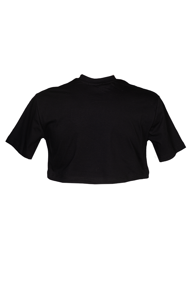T-SHIRT ΠΑΟΚ CROP TOP ΜΑΥΡΟ ΣΗΜΑ