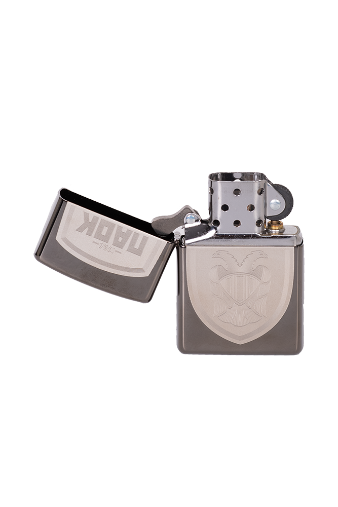 ZIPPO PAOK FC ΘΥΡΕΟΣ ΑΣΗΜΙ  LASER ΧΑΡΑΞΗ